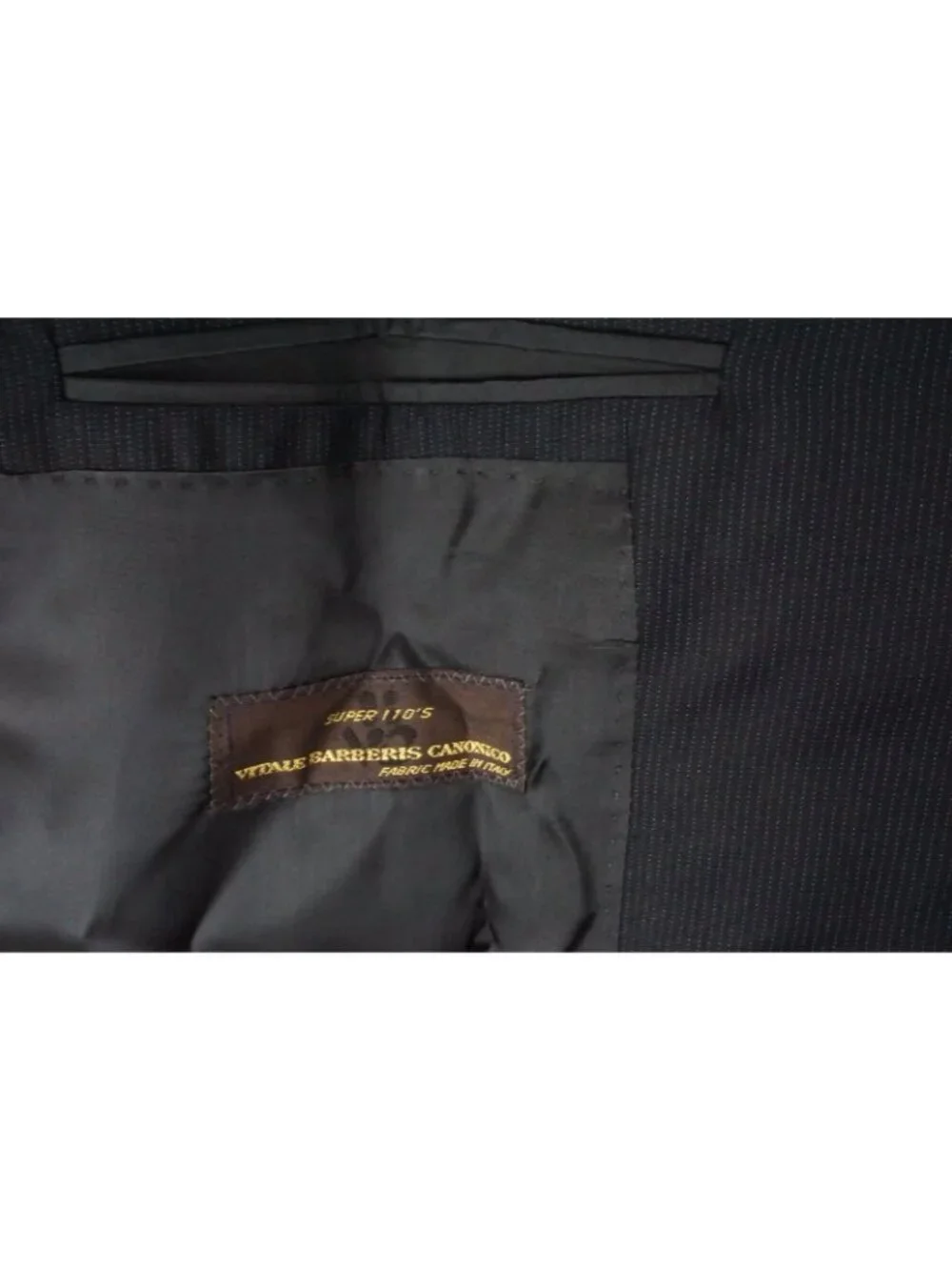 Flannel Bay Blue Pinstriped S110s Wool 2 Pc Suit Jacket Pants 44 Brand New